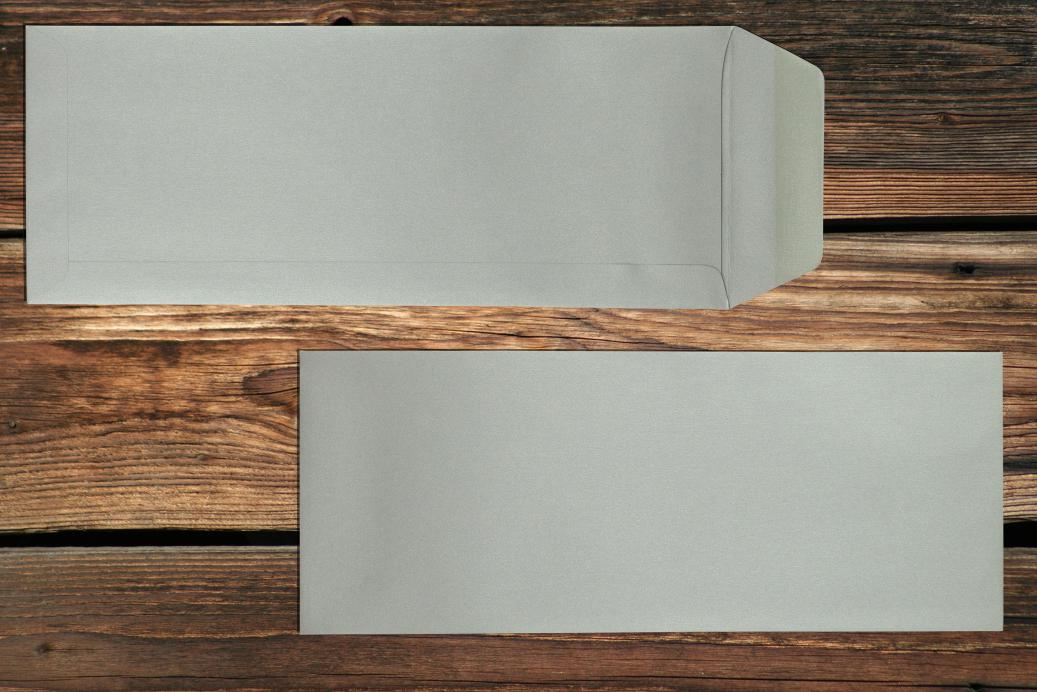 Versandtaschen 125x312 mm Nassklebend Metallic Silver Pearl 120 g/qm